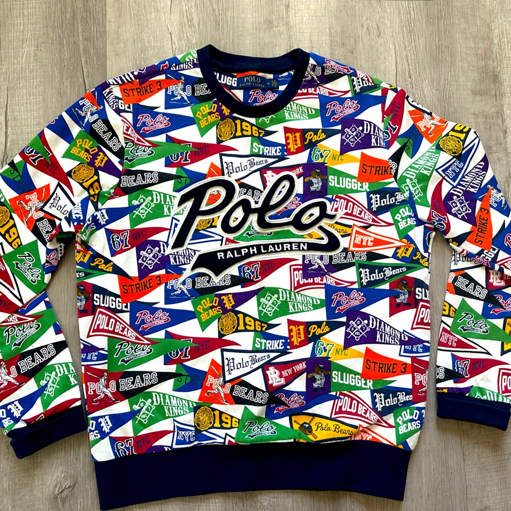 Polo medium mens crewneck sweatshirt multi color